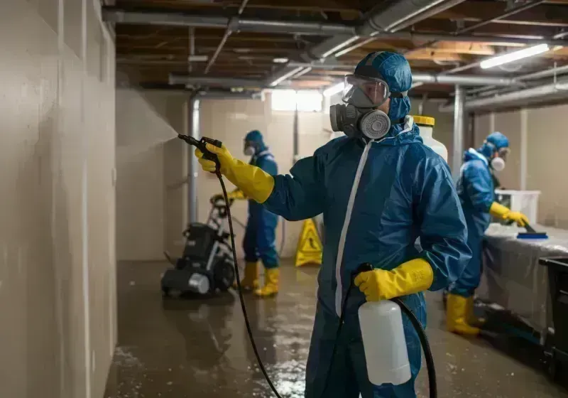 Basement Sanitization and Antimicrobial Treatment process in Mirrormont, WA